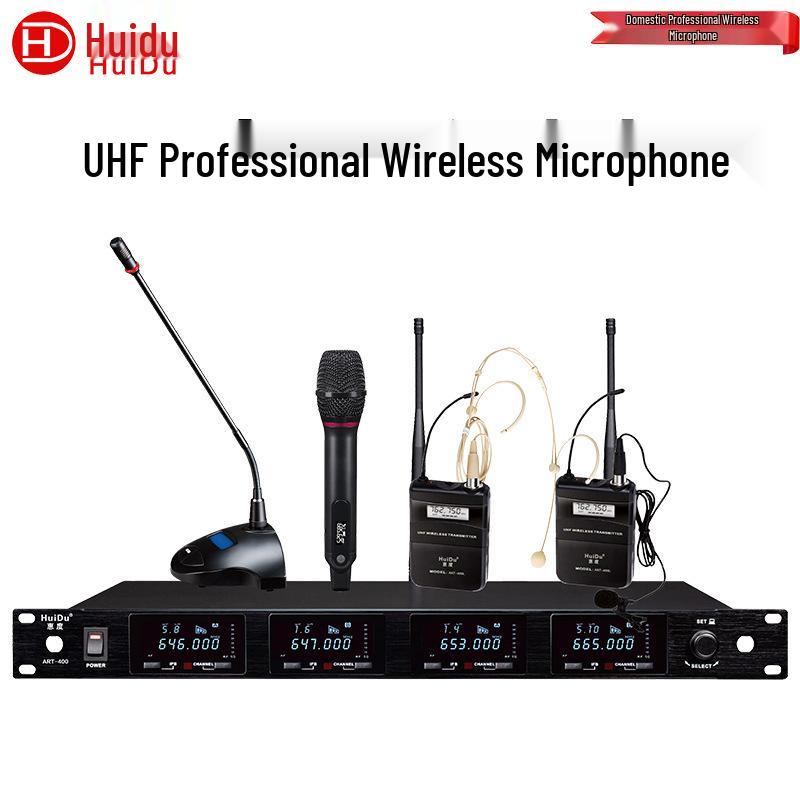 HuiDu ART-200 Professional Wireless Dual Diversity Conference Microphone with Anti-Interference Technology