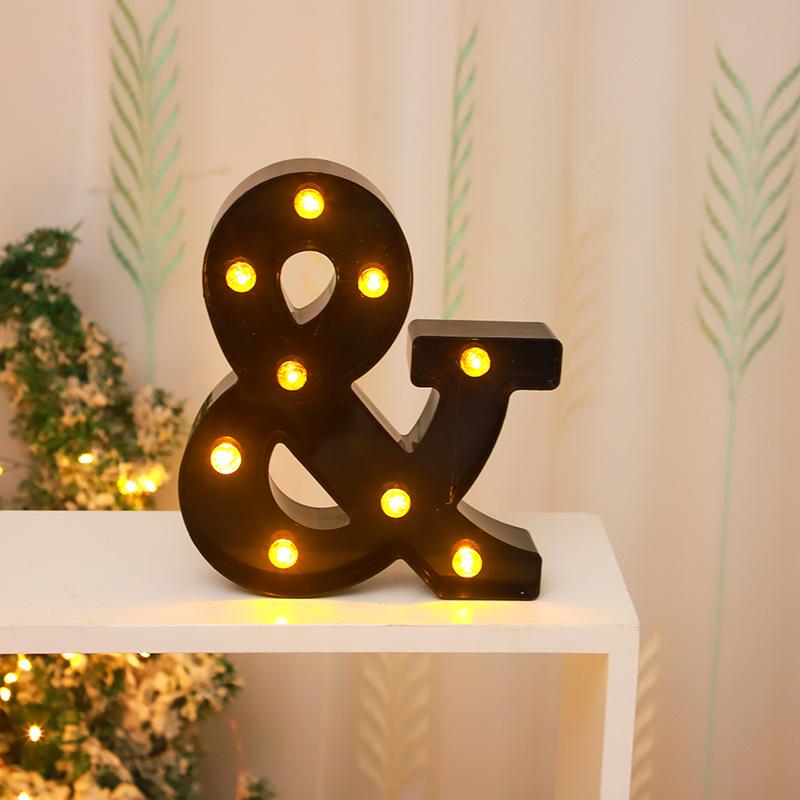Cross-border Hot-Selling Black LED Letter Lamp for Proposal, Festival Decoration, and Ambiance Arrangement