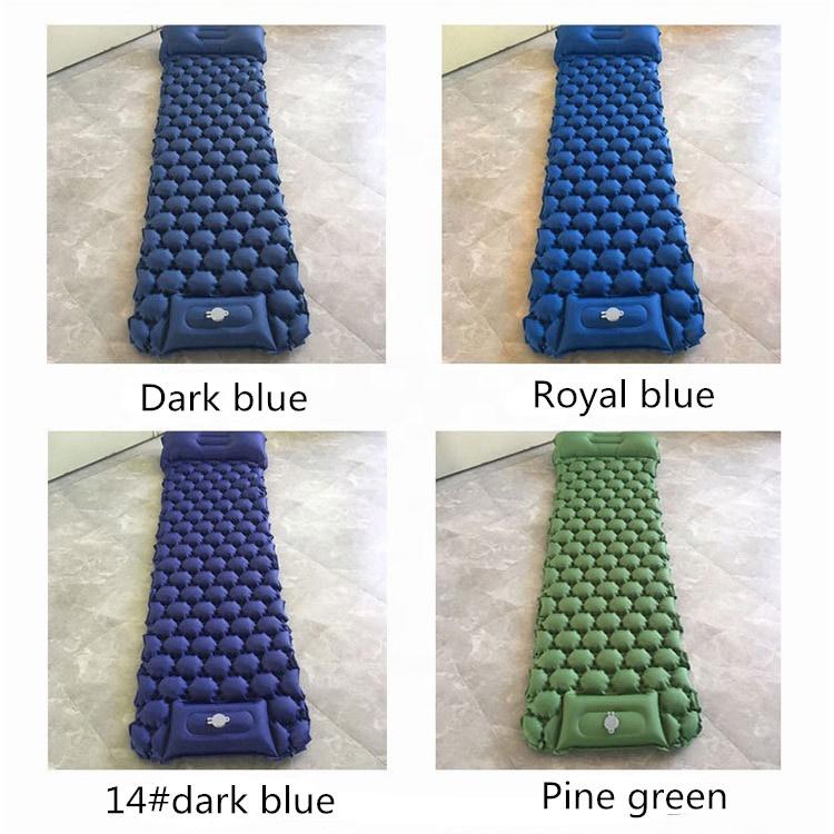 Camping Sleeping Pad Ultralight Camping Mat with Pillow Built-in Foot Pump Inflatable Sleeping Pads for Camping