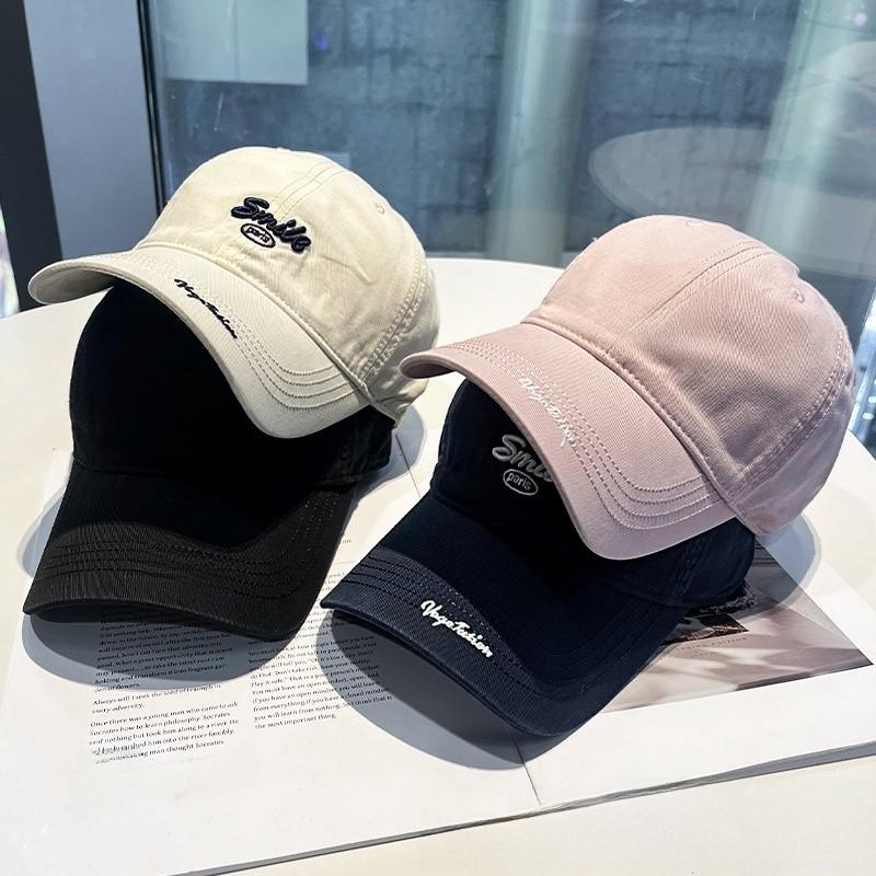 Embroidered Letter Baseball Cap With Sun Protection For Casual Outdoor Wear
