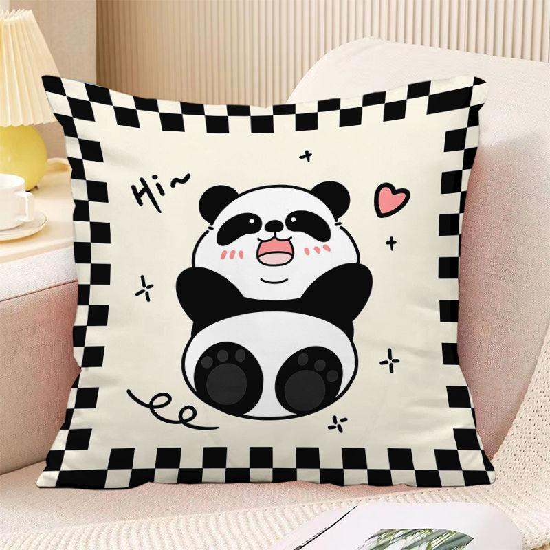 Panda Print Decorative Pillowcase Bedroom Living Room Square Cushion Pillowcase
