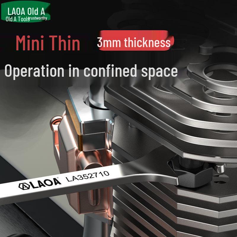 Stainless Steel 3mm Ultra-Thin Open-End/Box-End Double-Headed Mini Combination Wrench Set