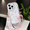 Case For Vivo V60 V40 V50 Lite Y31 5G Y33S Y21S Y28 4G Y17S Y04 Y03 Y29S Y28S Y18 Y400 Pink Bowknot Wrist Chain Cover