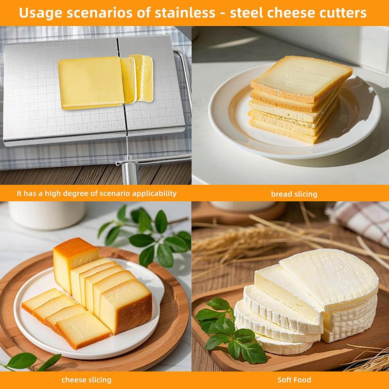 Cheese Slicer With Wire - Adjustable Stainless Steel Block Cheese Cutter, Heavy Duty Wire Cheese Slicer Kit