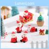 Adorable Christmas Resin Figurine Set With Santa Claus And Mini Snow Scene Accessories