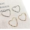 Large Geometric Heart Silver Earrings for Women - Elegant, Simple, European & American Style
