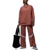 Jordan Solid Color Crew Neck Loose Long Sleeve Sweatshirt Women Tops Brick-Red FB5117-810