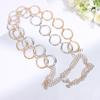 ‘1Pc Luxury Fashion Women Metal Chain Belt Large Metal Ring Waist Strap Dress Coat Skirt Lady Decorative Waistband