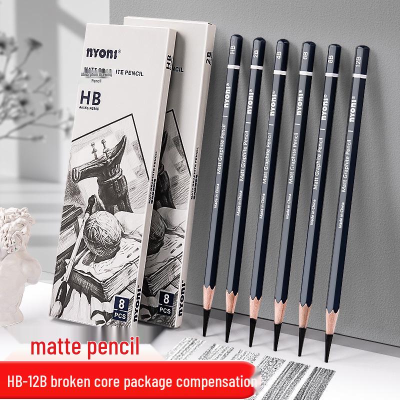 Neoni Matte Sketching & Soft Charcoal Pencils for Art Students with Professional Painting Brushes.