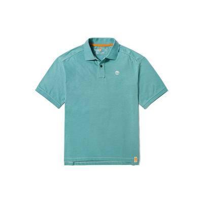 Solid Color Contrast Stitch Casual Short Sleeve Polo Shirt Men Tops Mineral-Blue A2FYZ-G99