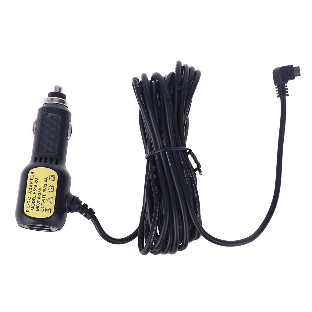 Doppelter Mini-USB-Anschluss Dashcam Auto Zigarettenanzünder Adapter Stromkabel Buchse Ladegerät für DVR Fahrzeugladezubehör