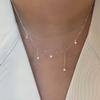 Xiaomi S925 Sterling Silver Necklaces For Women Simple Chain Fashion Minimalist Pendant Necklaces Gold Zircon Birthday Gift