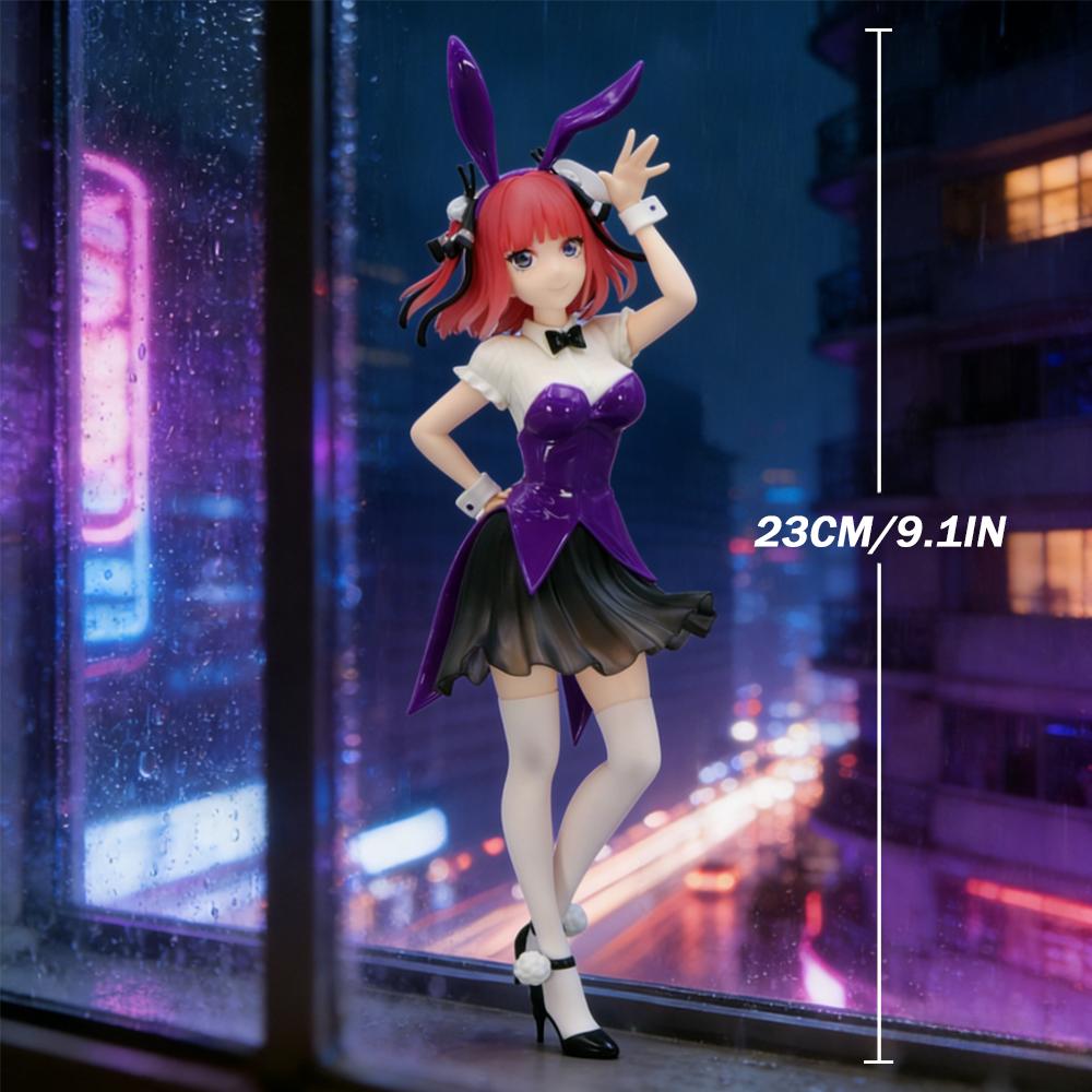 

1pc Anime-style Bunny-Eared Girls Figure in Purple Gown - Atmospheric Desktop Ornament Collectible Figurine Ideal Holiday Gift