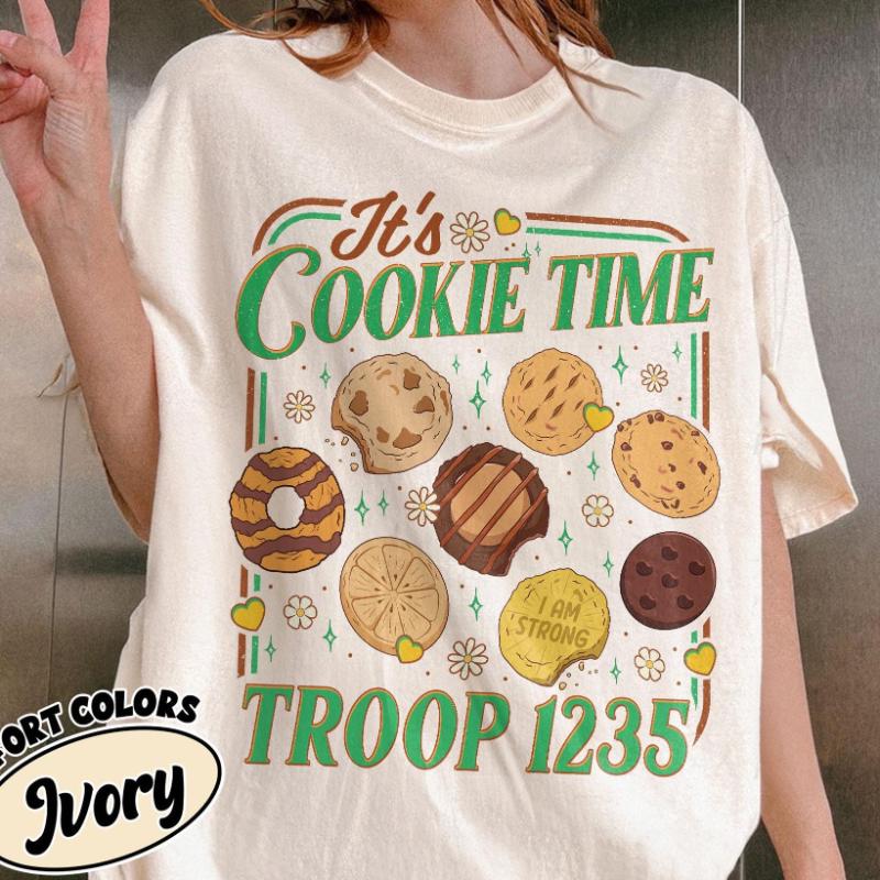 Spring Summer New Arrivals Cookie Dealer Shirt Cookie Mom Shirt Custom Troop Number TShirt Cute Girl Camp Trip Tee