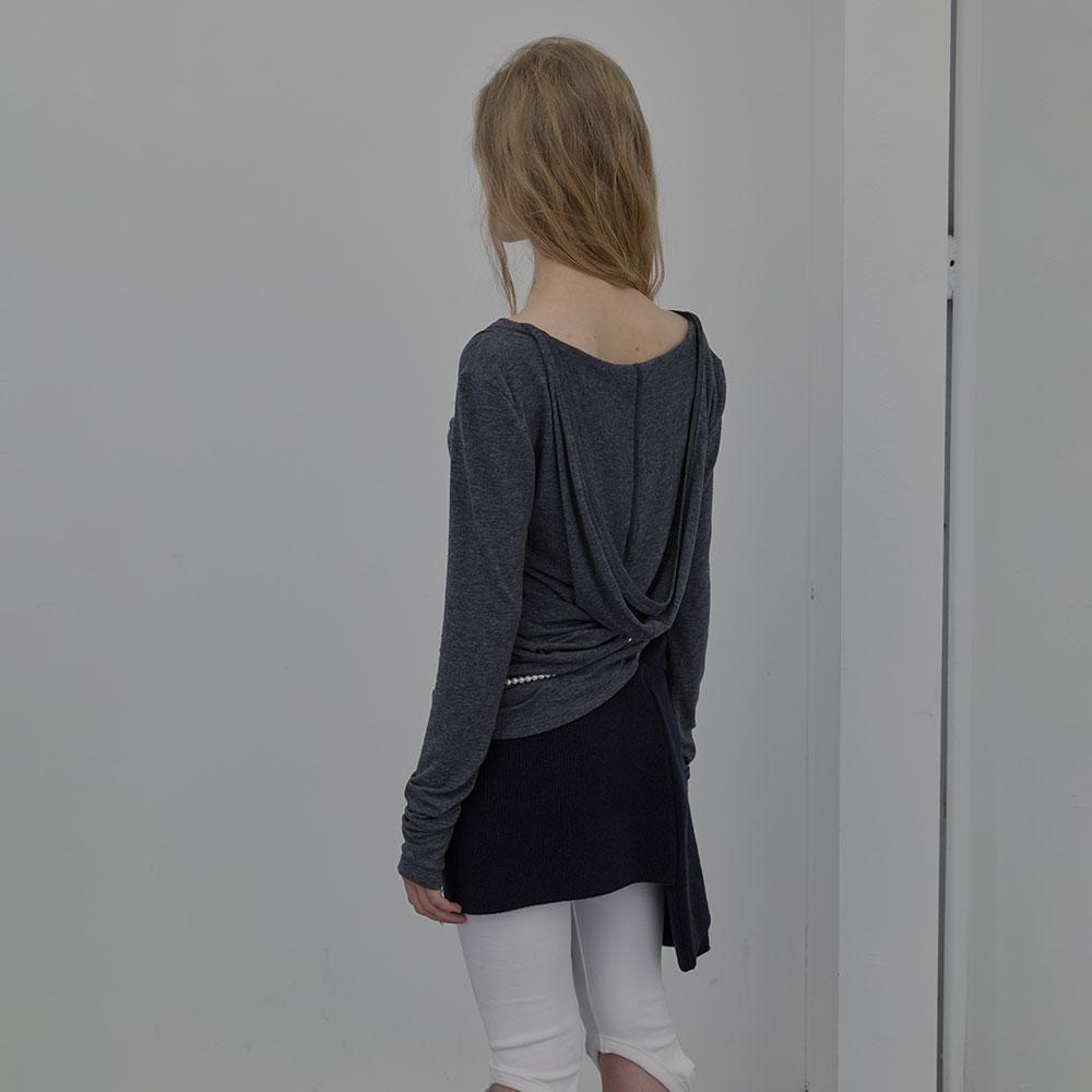 Dart-Detail Hoodie (Melange Gray)