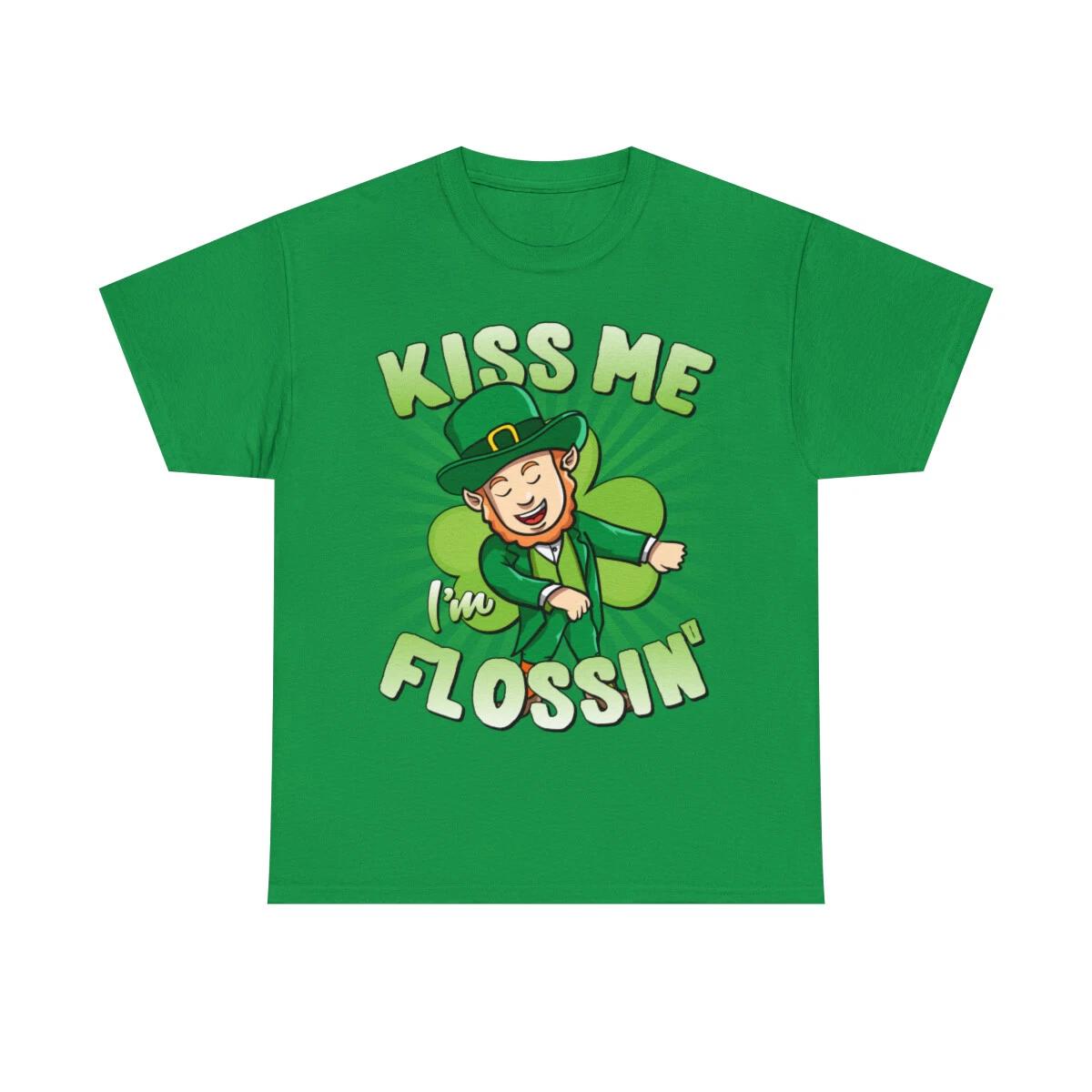 

Kiss Me I m Flossin Floss St Patricks Day Graphic Tee Shirt M