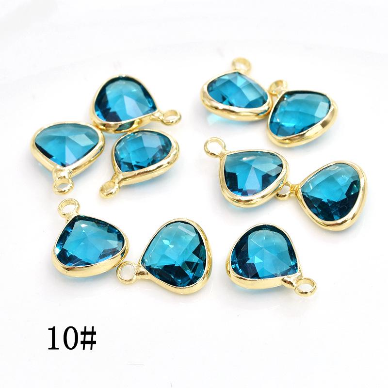 Color-Preserving Rare Earth Glass Copper Teardrop Pendant for DIY Jewelry