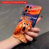 2DFlat Samsung phone case Surprised Orange Cat Against Swirling Sky Applicable to Galaxy S22 S23 S24 S25ULTRA S26 A12 A13 A14 A15 A16