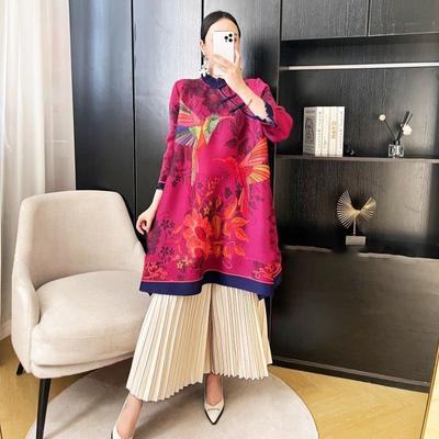 Robe plissée rétro pour femmes, haut de gamme, élégante, coupe ample, tenue amincissante pour maman, nouvelle collection printemps