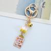 Japanese Ceramic Lucky Cat Keychain: Peace, Joy & Promising Future Pendant