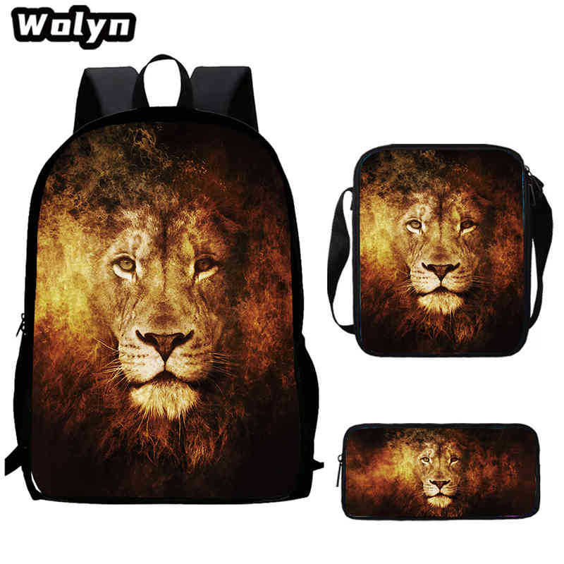 Lion King Schoolbag High Definition Printing Multi-Function Cross-Border Burden Reduction Large Capacity Backpack