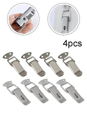 4PCS Door Latches 7.2*2.7cm Cold Rolled Steel Cabinet Spring Catch Boxes Handle Toggle Lock Clamp Hasp Duck Billed Buckles