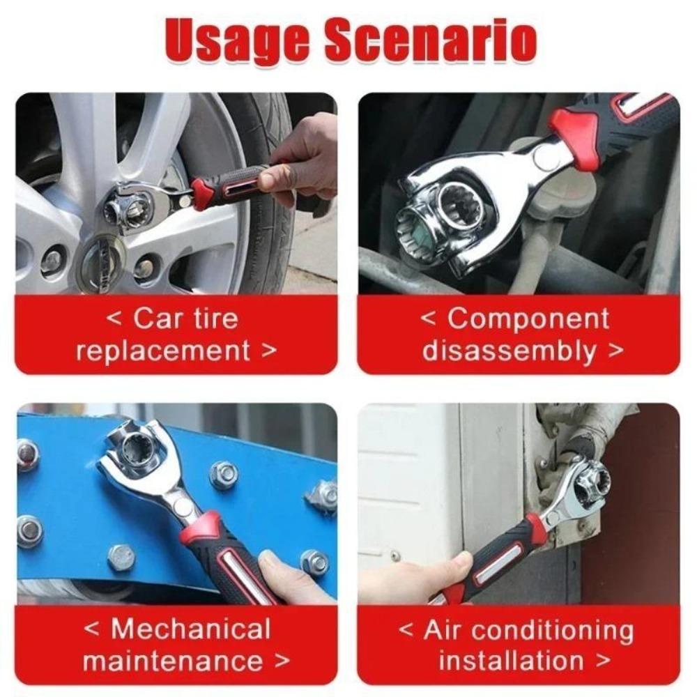 Multifunctional Socket Wrench Hand Tool 52 IN 1 360 Degree Rotating Ratchet Spline Bolt Socket Torx Wrench Repair Tool