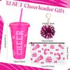 36 Pcs Cheerleader Team Gifts Bulk Cheer Cups Pom Pom Keychains Makeup Bags