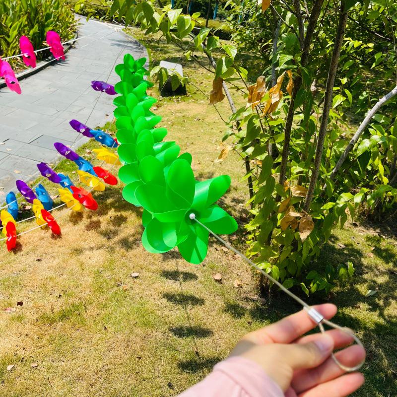 Six-Petal Pinwheel with Steel Wire: Outdoor Hanging Decoration for Festivals, Buildings, Scenic Spots, and Homestays