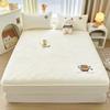 Modern Simple Soybean Cotton Cartoon Embroidery Bed Cover Four Season Universal Solid Color Non Slip Bedsheet Without Pillowcase