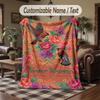 Uccelli Fiori Giardino 2 Tema Coperta Plaid Coperta Personalizzata con Nome Testo Coperta Morbida Accogliente per Casa Divano Letto