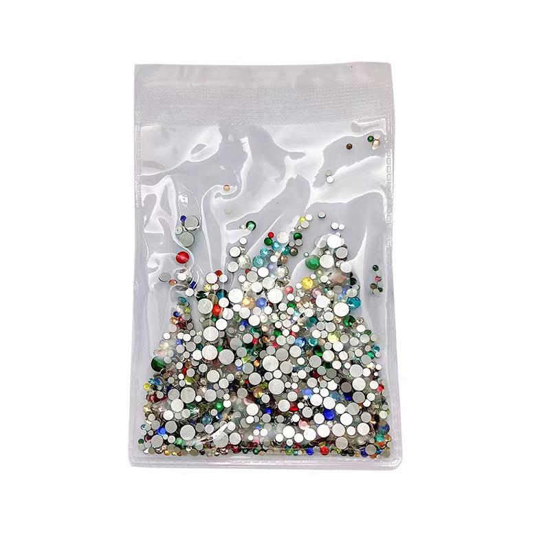 Nail Art Decorations: 1440 Mixed Crystal Glass Rhinestones, Colored Flat-Backed for DIY