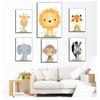 Elephant Zebra Nursery Wall Art Poster Paintings Nordic Safari Wall Pictures Baby Room Deocr Jungle Animals Canvas Print Giraffe