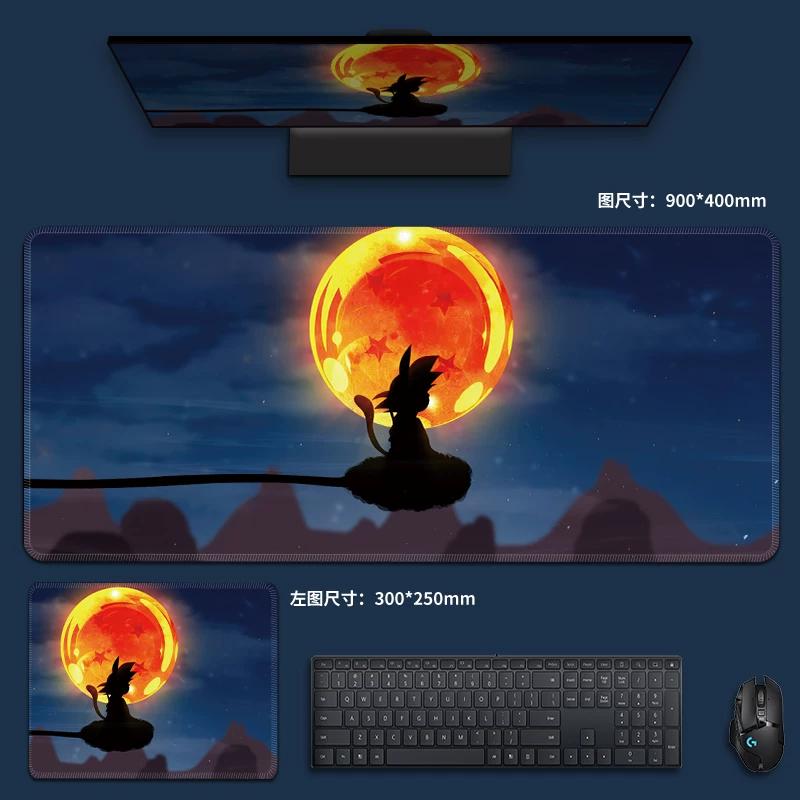 Creative PU Leather Mouse Pad Oversized Dragon Ball Computer Keyboard Pad Son Goku Animation Boys Anti-slip Mouse Pad Game E-sports Special Table Mat