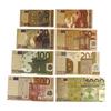 8PC/set Euro Banknote Gold Foil Paper Money Crafts Collection Bank Note Currency