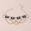 Women Hip Hop Punk Style Exaggerated Necklace Metal Texture PU Heart Jewelry Trendy Cool Personality Clavicle Necklace Jewelry