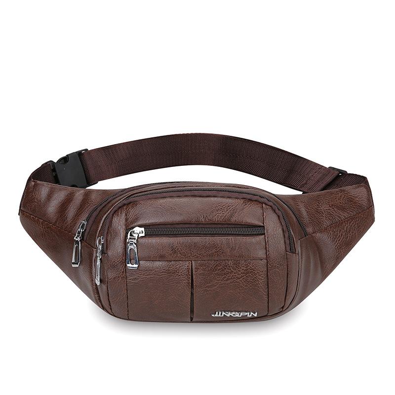 

1Pc Leather Men s Breast Bag Simple Casual Durable Business Cashier Bag Portable Commuter Shoulder Messenger Bag Sports Fanny Pack