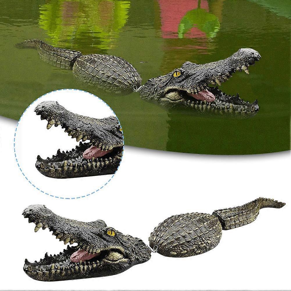 Artificial Fake Crocodile Alligator Head Floating Decoy Resin Garden Decor