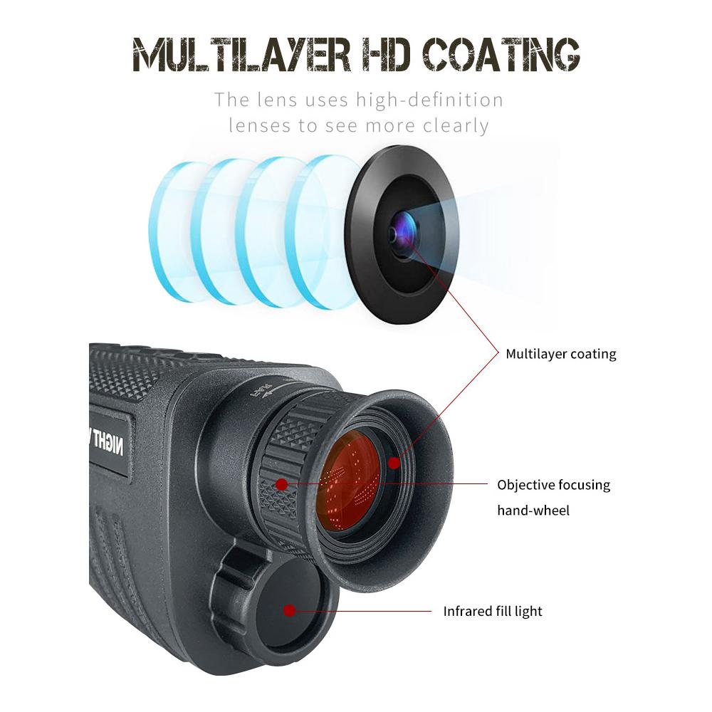 1080P Infrared Night Vision Monocular 8X Zoom Digital Night Vision Goggles with 32GB Memory Card