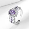 High Polished Copper Colored Gemstone Cubic Zirconia Index Finger Ring Fashion Western Style Jewelry for Women Wholesale