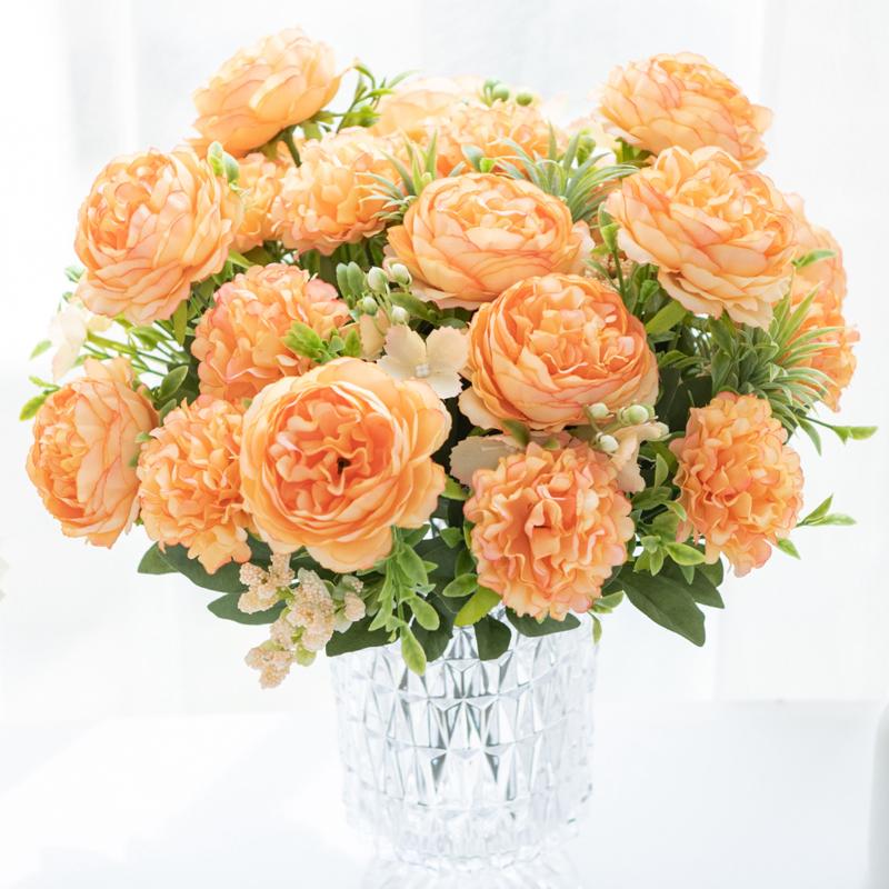 1 Stück Künstliche Blumen Chrysantheme Pfingstrose Festival-Accessoire Heim Zimmer Garten Arrangement Hochzeitskranz Brautstrauß Dekor