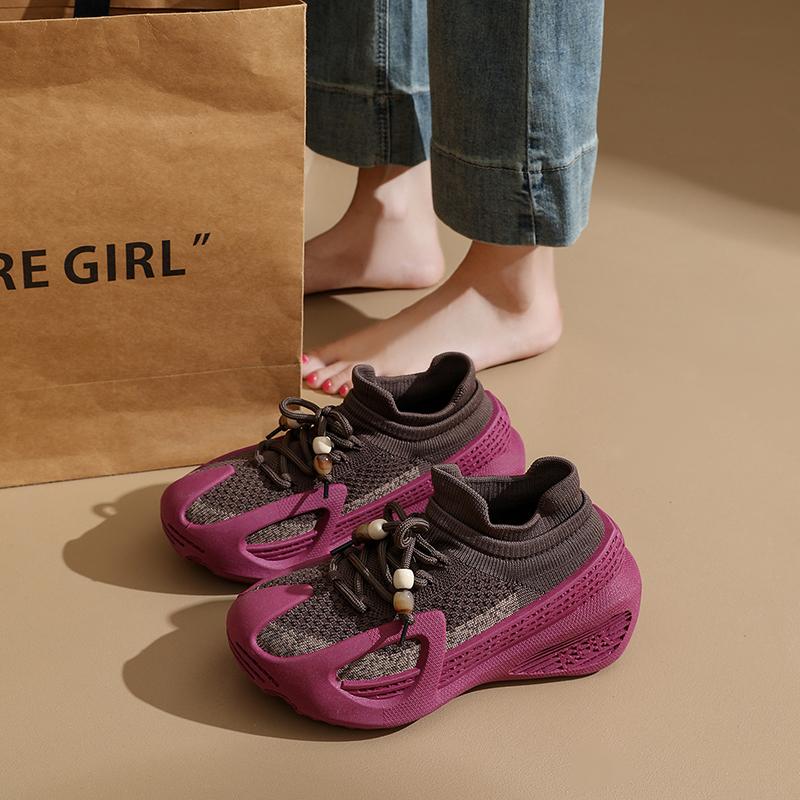 Women Platform Sneakers Casual Sports Shoes Lace Up Breathable Shoes High Quality Outdoor Running Tennis Sneakers Footwear 36-41