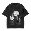 JJK Anime Gojo Satoru Washed T Shirts Streetwear Hip Hop TShirts JJujutsu KKaisen Tees Unisex Women Cotton High Street Printed