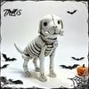 Spooky Puppy Garden Accents Skull Resin Figurine, Halloween Retro Skeleton Dog Statue, Dark Fun Haunted House Props Gothic Desktop Ornament