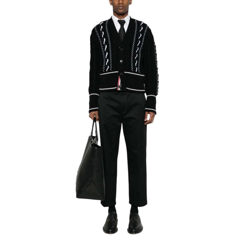 THOM BROWNE Pressed Crease Tapered Leg Chinos MTU335WF0576001