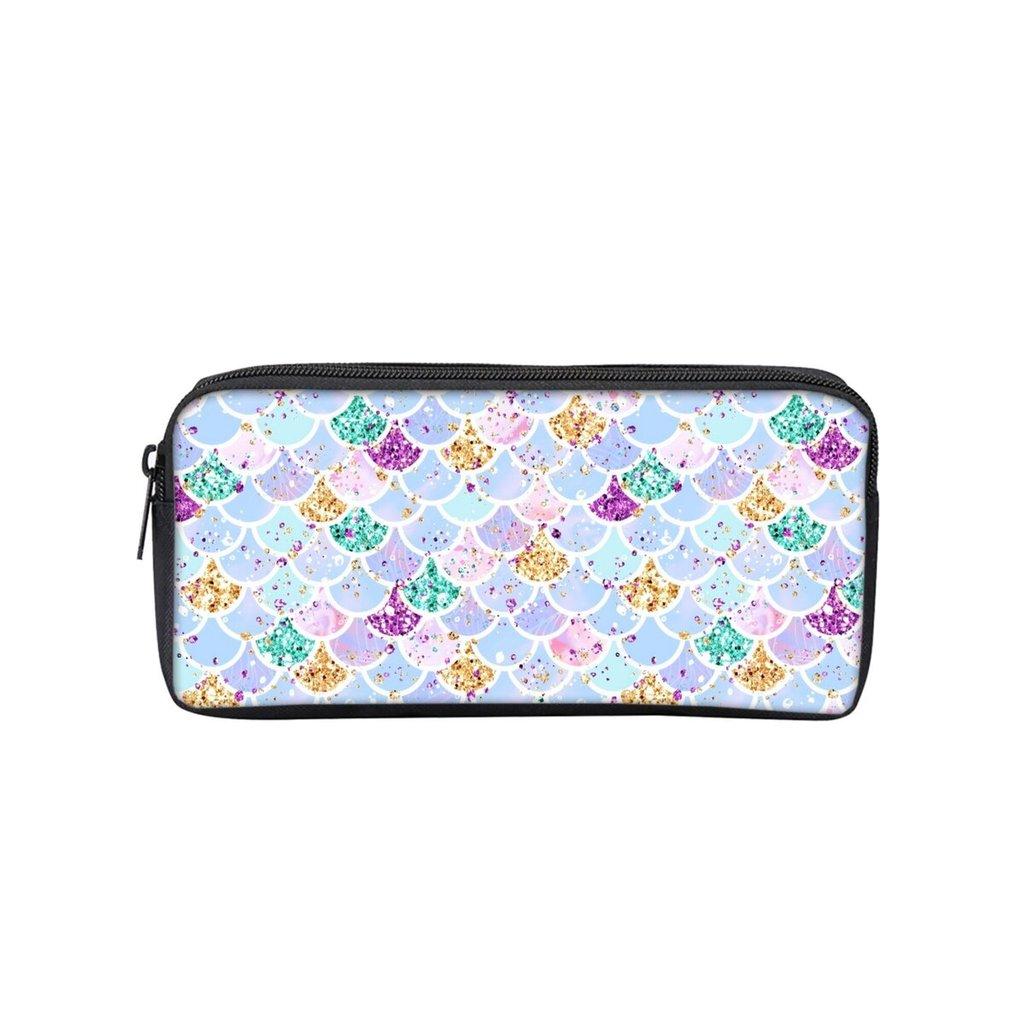Mermaid Print Single Layered Pencil Case for Boy/Girls Best Gifts Cartoon School Supplies Pencil Pouch for Children