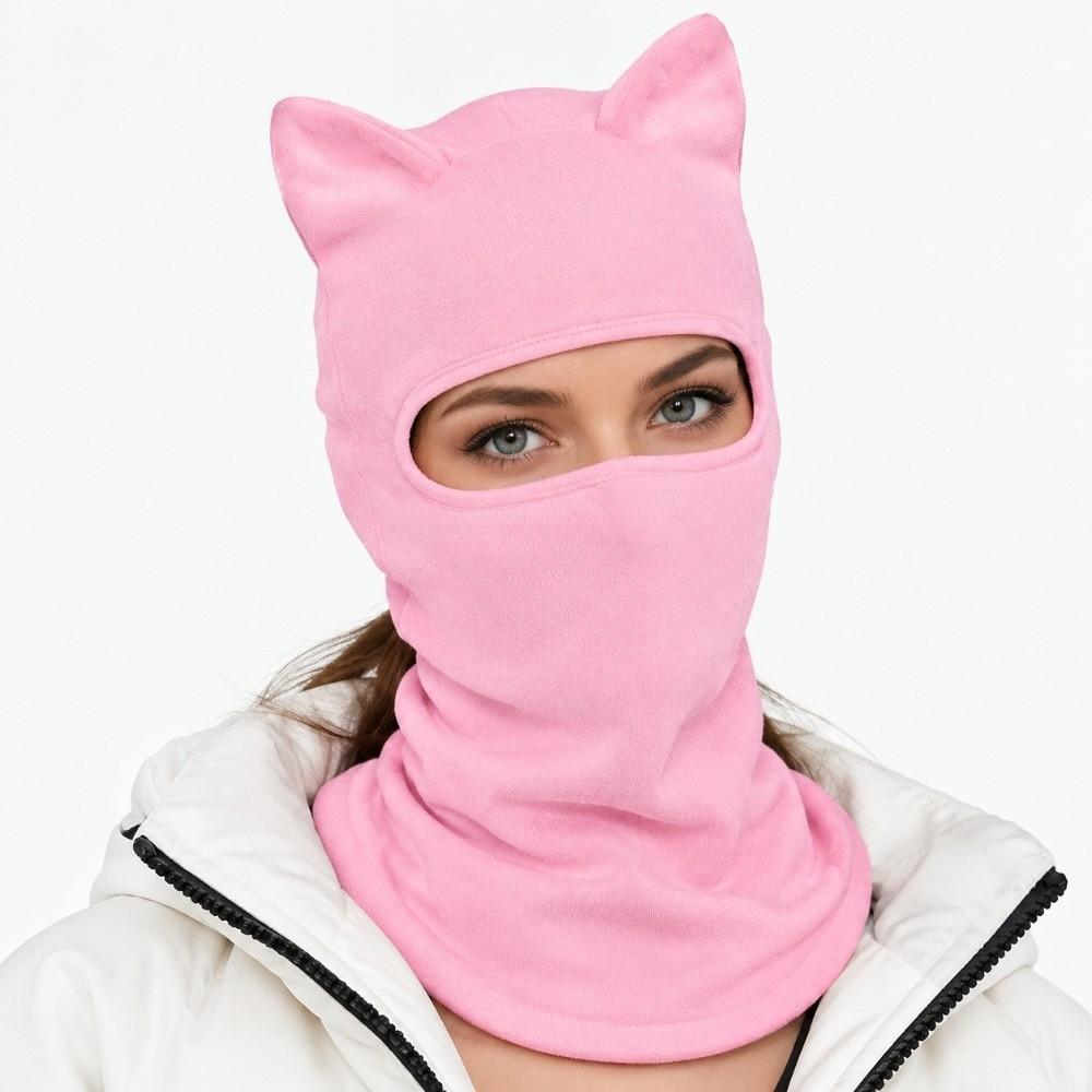 Soft Balaclava Hat Sun Protector Neck Gaiter Gift Cat Ear Face Mask Hiking