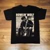 VTG HOWLIN' WOLF Music Star Heavy Cotton Black T Shirt S-5XL BT528