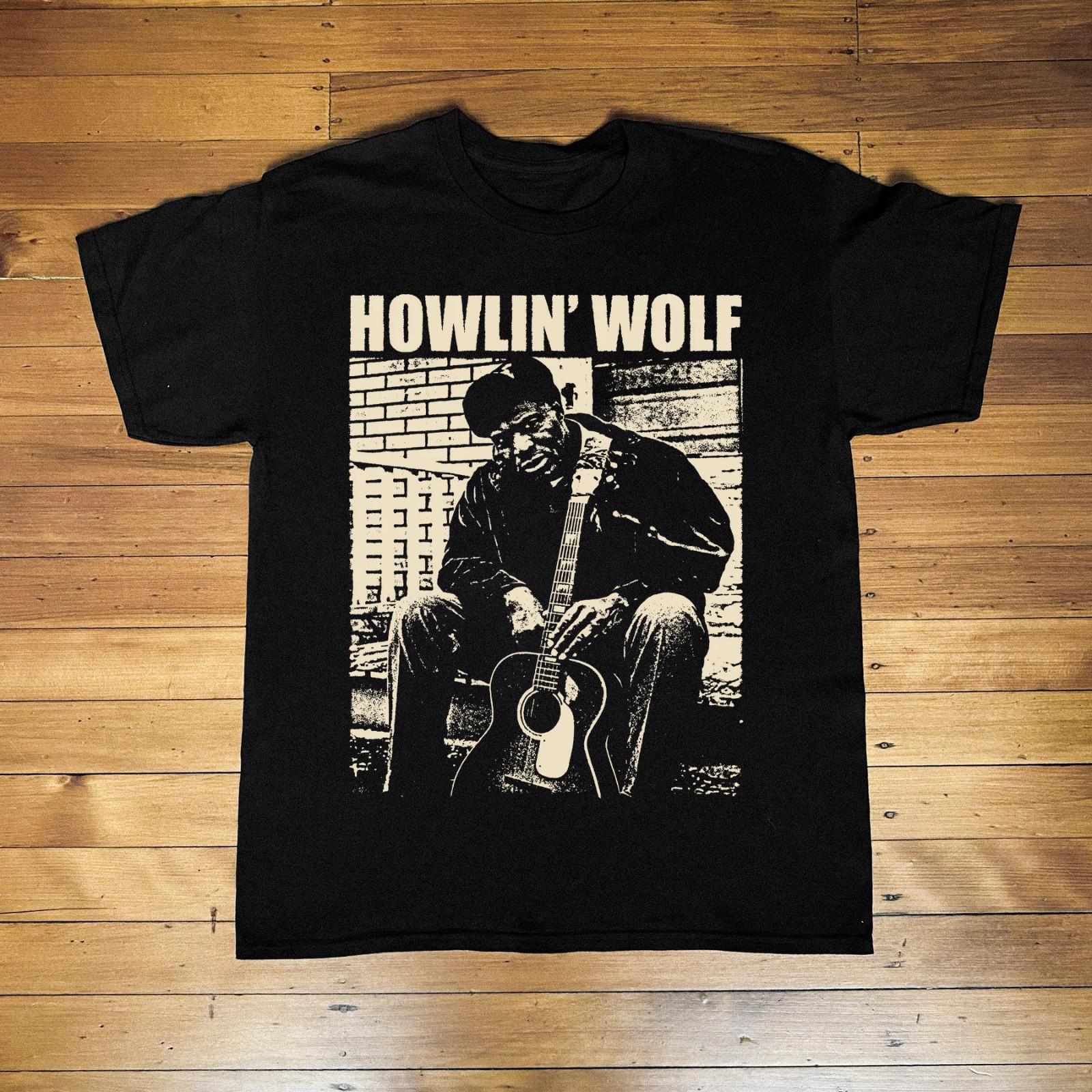 VTG HOWLIN WOLF Music Star Heavy Cotton Black T Shirt S-5XL BT528 S разноцветный