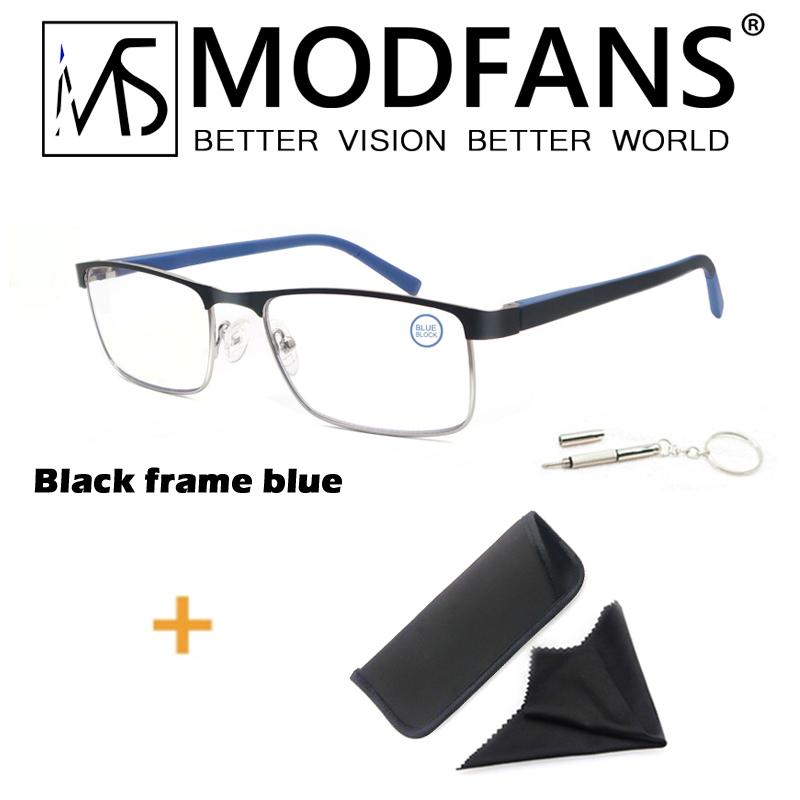 

MODFANS Очки для чтения в металлической оправе из нержавеющей стали, квадратные, с защитой от синего света, с диоптриями, для мужчин и женщин. 3.5